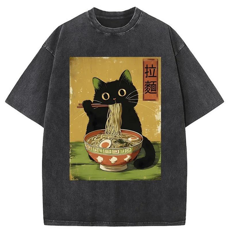 Vintage Japanese Cat Printed Funny Washed T-Shirt Holiday Summer 100% Cotton Tops Casual Loose Fittness Chic Tunics 3XL
Vintage Japanese Cat Printed Funny Washed T-Shirt Holiday Summer 100% Cotton Tops Casual Loose Fittness Chic Tunics 3XL