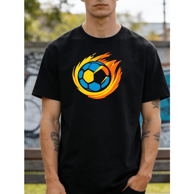 European sizes Men s Round Neck T-Shirt- White Football Flame Pattern Short Sleeve Shirt Casual Style for Sports Fans, for Sports Competition Wear 4XL чорний
European sizes Men s Round Neck T-Shirt- White Football Flame Pattern Short Sleeve Shirt Casual Style for Sports Fans, for Sports Competition Wear 4XL чорний