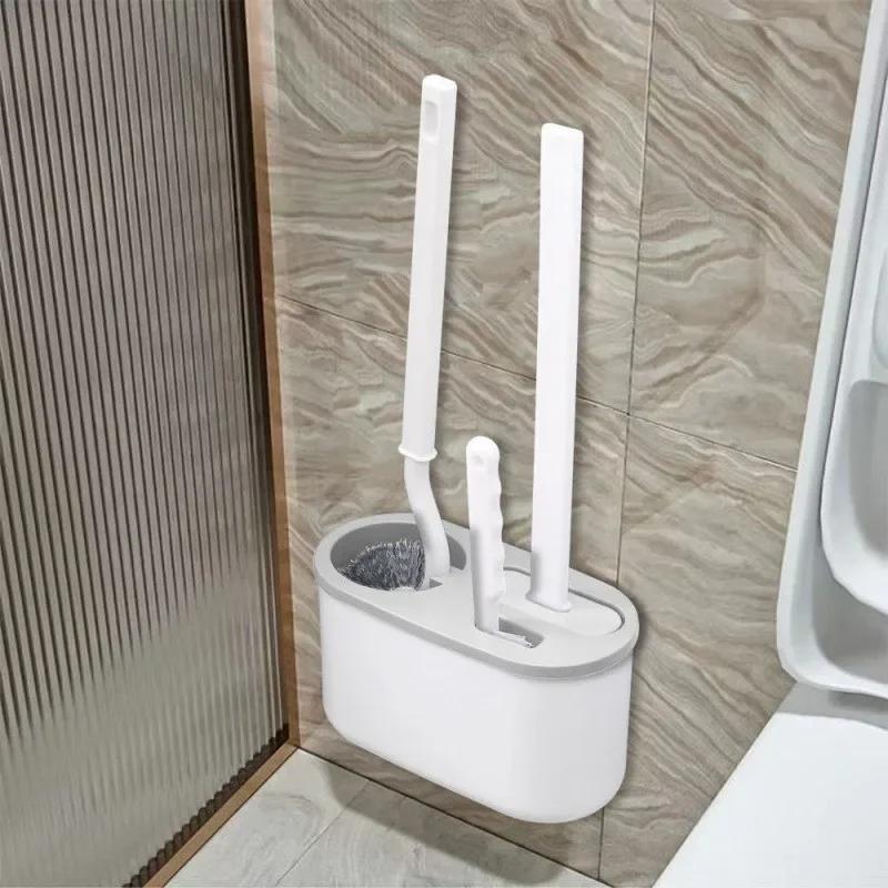 3 In1 Toilet Brush Silicone Wall Mounted Multi-functional Cleaning Tools with Bracket Home Bathroom Accessories Sets Wc
3 In1 Toilet Brush Silicone Wall Mounted Multi-functional Cleaning Tools with Bracket Home Bathroom Accessories Sets Wc