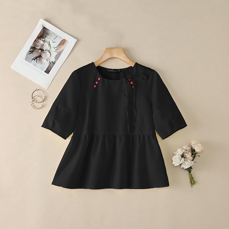 ZANZEA Women Casual Round Neck Solid Color Loose Short Sleeve Blouse 2XL чорний
ZANZEA Women Casual Round Neck Solid Color Loose Short Sleeve Blouse 2XL чорний