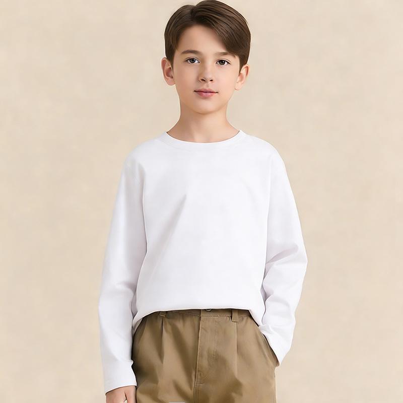 Kids Spring Solid Color Long Sleeve Cotton T-shirt with Custom Pattern, Round Neck, Middle & Big Sizes. 150 cm
Kids Spring Solid Color Long Sleeve Cotton T-shirt with Custom Pattern, Round Neck, Middle & Big Sizes. 150 cm