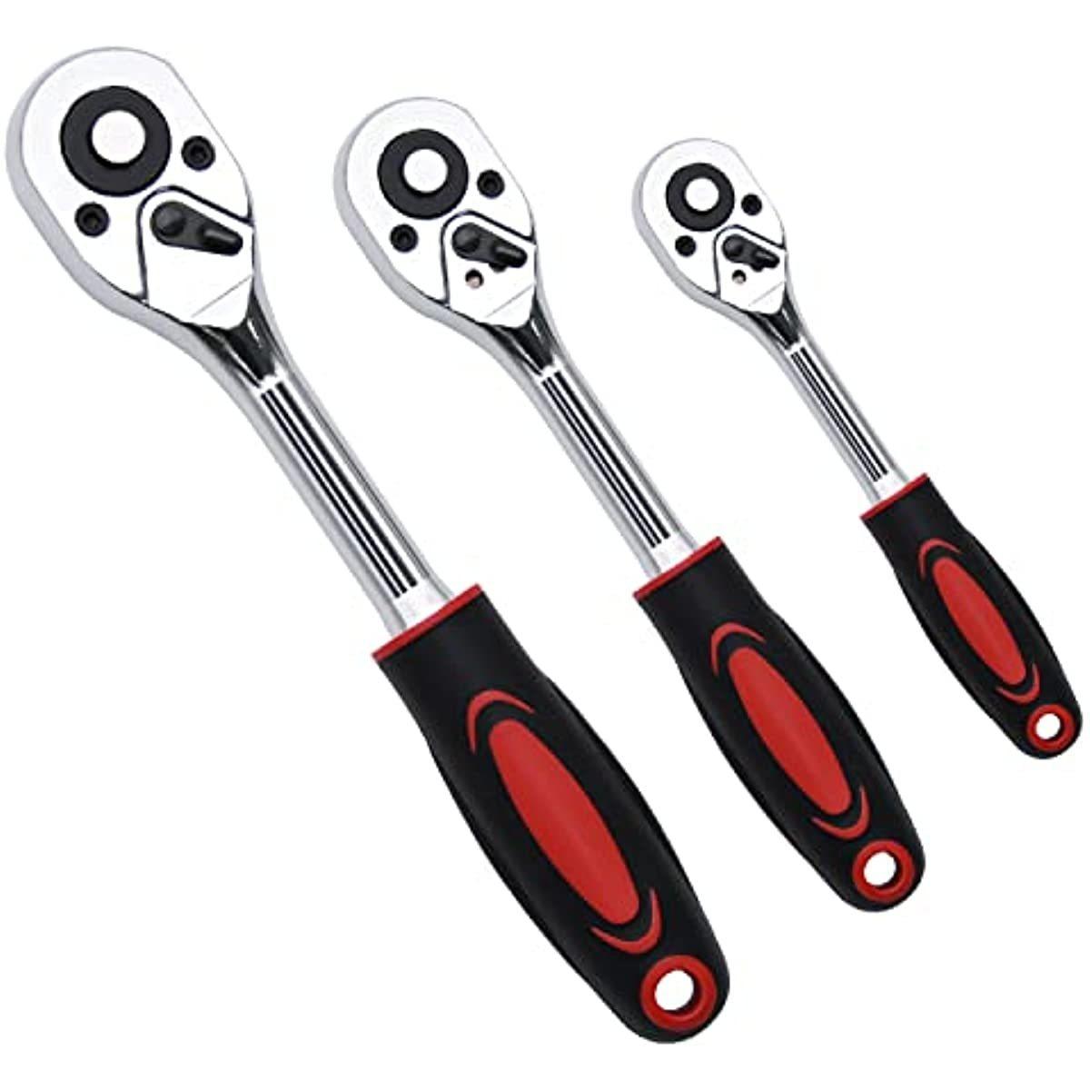 Drive Ratchet Handle, Professional Heavy Duty Ratchet Set, Quick-release Reversible, Premium Chrome Vanadium Steel Construction
Drive Ratchet Handle, Professional Heavy Duty Ratchet Set, Quick-release Reversible, Premium Chrome Vanadium Steel Construction