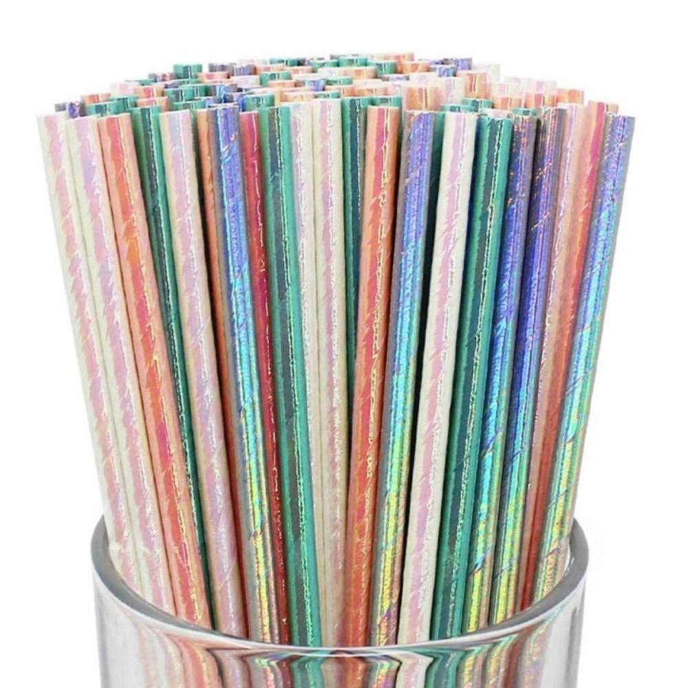 25 Pcs Biodegradable Iridescent Disposable Straws Gradient Color Drink Straws Milk Tea 
25 Pcs Biodegradable Iridescent Disposable Straws Gradient Color Drink Straws Milk Tea