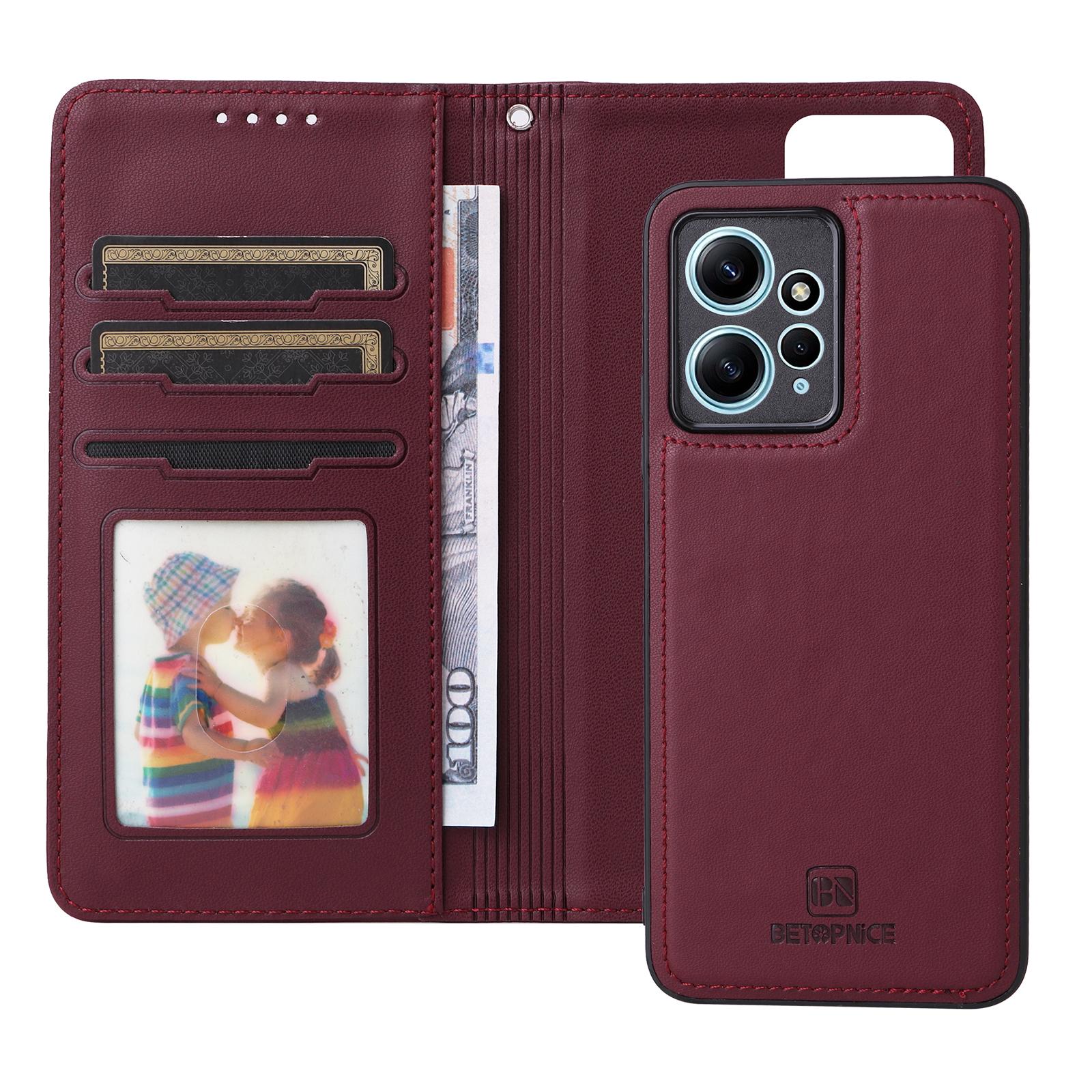 For Xiaomi Redmi Note 12 4G Magnetic Case BETOPNICE Detachable PU Leather Phone Cover with Strap Wine Red
For Xiaomi Redmi Note 12 4G Magnetic Case BETOPNICE Detachable PU Leather Phone Cover with Strap Wine Red