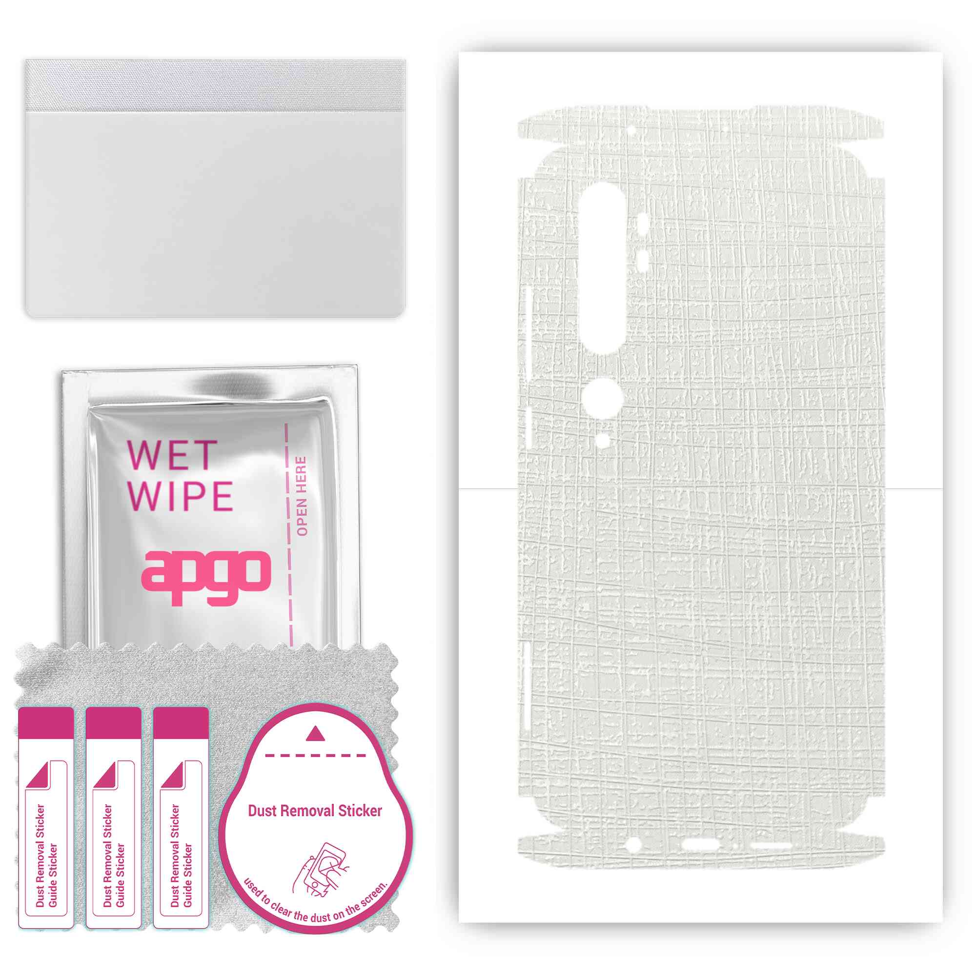 apgo Protective Skin Sticker for the back+sides compatible with Xiaomi Mi Note 10 Pro, Full Wrap Film, Foil, Vinyl - Pattern White Fabric
apgo Protective Skin Sticker for the back+sides compatible with Xiaomi Mi Note 10 Pro, Full Wrap Film, Foil, Vinyl - Pattern White Fabric