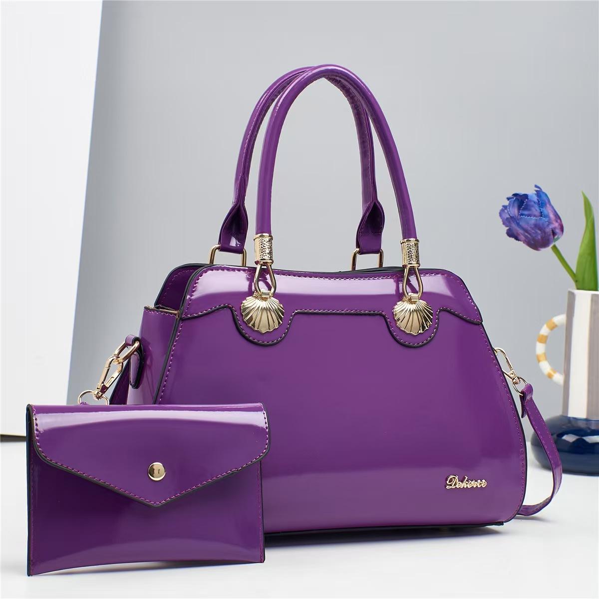 Bright Leather Top-handle Bag For Women Large Capacity Shoulder Bag with Clutch Handbag Purse, Female Shopping Messenger Tote фиолетовый
Bright Leather Top-handle Bag For Women Large Capacity Shoulder Bag with Clutch Handbag Purse, Female Shopping Messenger Tote фиолетовый
