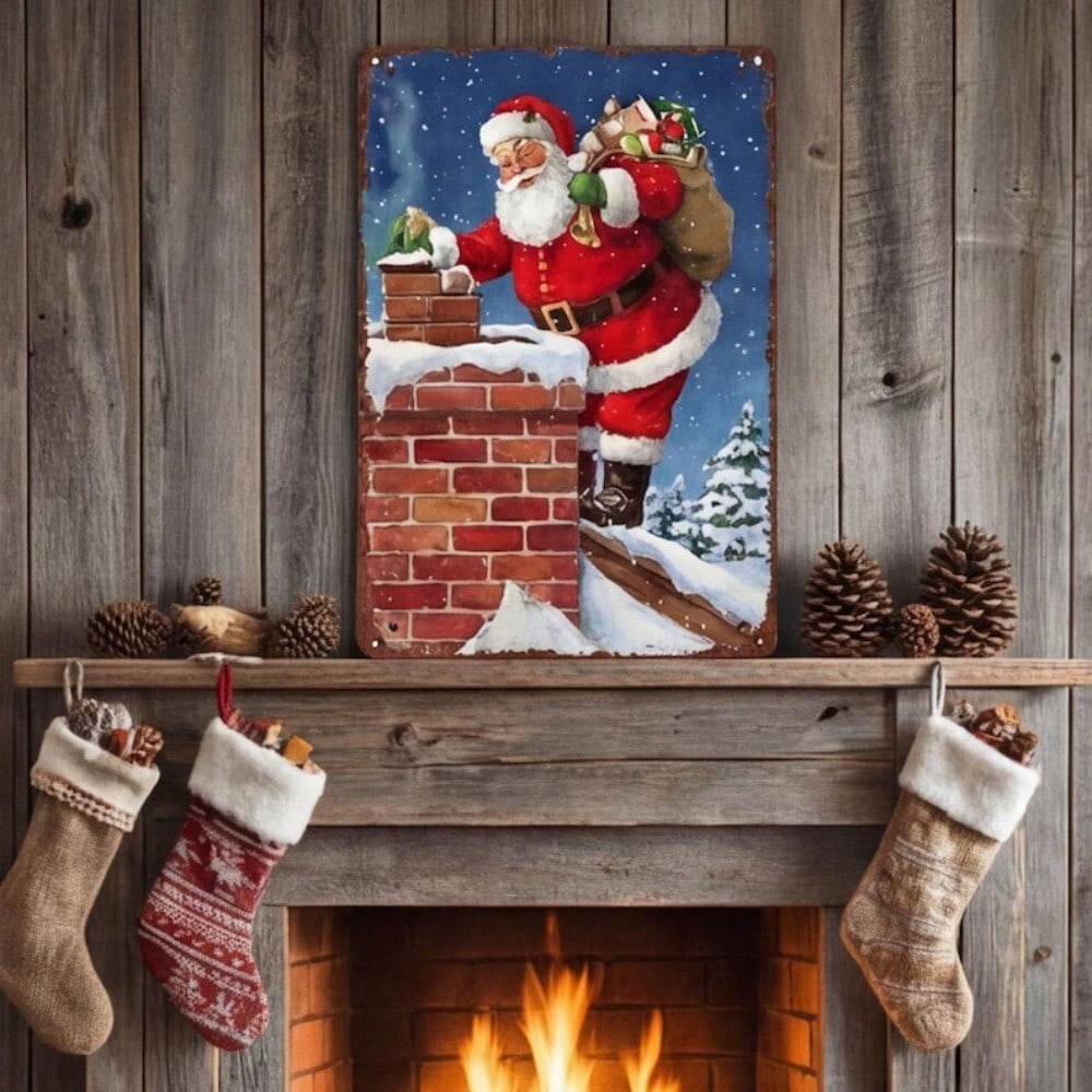 Metal Wall Art Poster, Vintage Santa with Pipe for Retro Home Decor Kitchen Living Room
Metal Wall Art Poster, Vintage Santa with Pipe for Retro Home Decor Kitchen Living Room