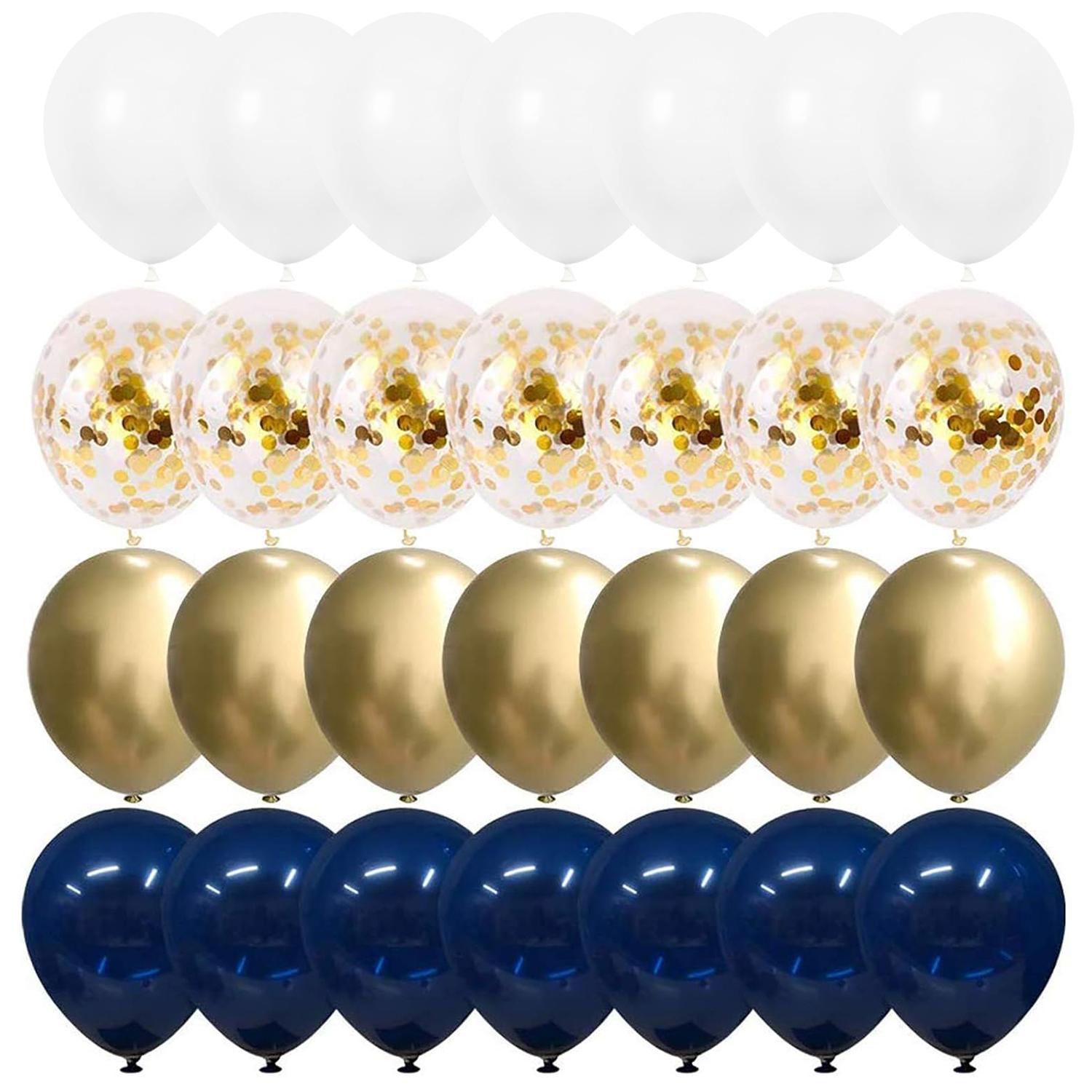 12inch 50pcs white night blue and gold balloon set, suitable for weddings, birthdays,engagement parties, family gatherings 12inch
12inch 50pcs white night blue and gold balloon set, suitable for weddings, birthdays,engagement parties, family gatherings 12inch