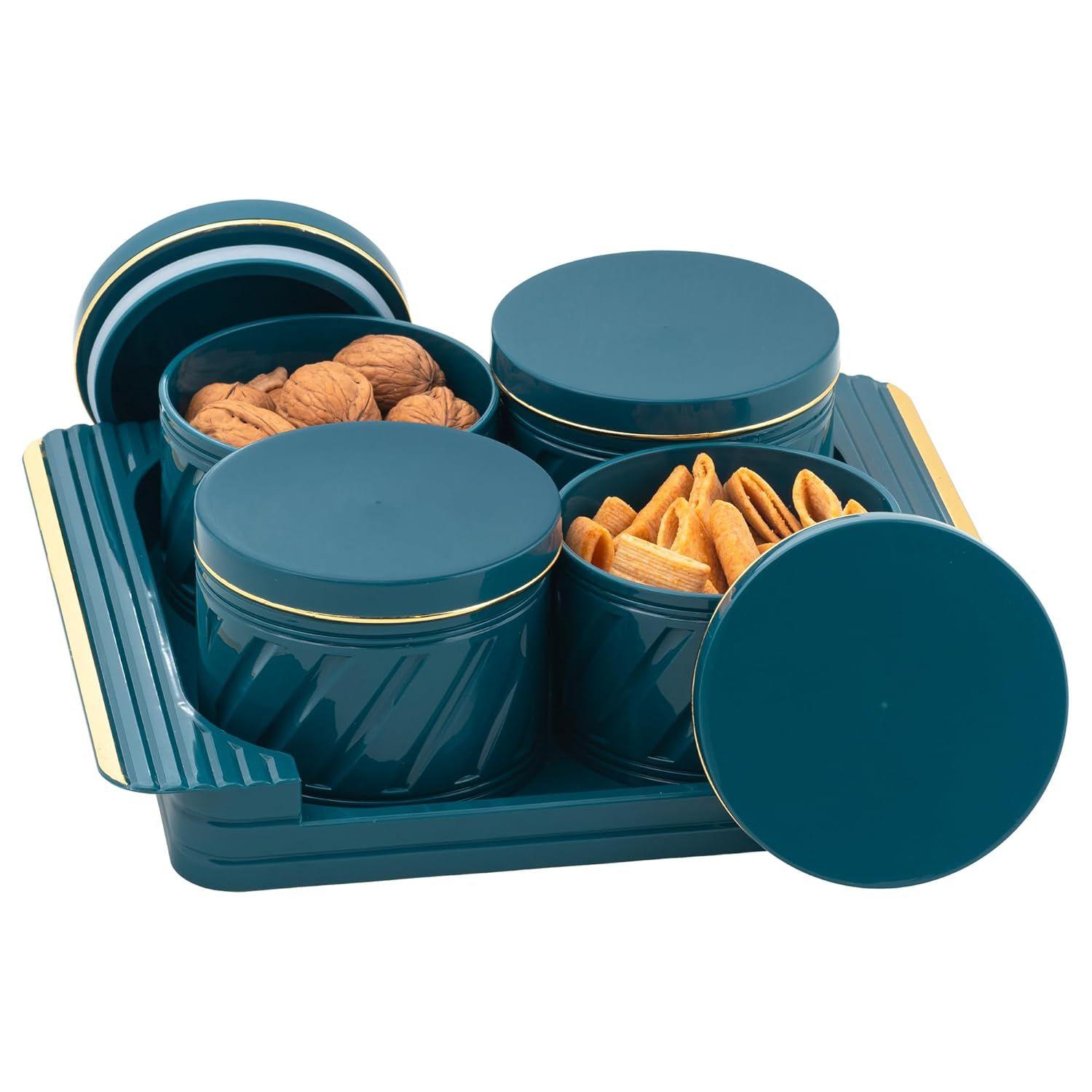 Набор плотно закрывающихся контейнеров для сухофруктов с крышкой и сервировочным подносом, герметичный набор контейнеров 430 мл (4 штуки, полипропилен) (Изумруд), зеленый
Набор плотно закрывающихся контейнеров для сухофруктов с крышкой и сервировочным подносом, герметичный набор контейнеров 430 мл (4 штуки, полипропилен) (Изумруд), зеленый