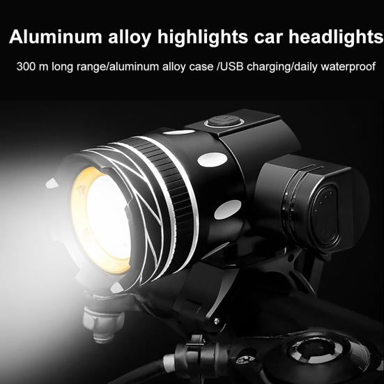 Bicycle Headlight Aluminum Alloy Waterproof Zoom USB Rechargeable Modes Adjustable MTB Road Mountain Bike Night Riding LED Front Lamp
Bicycle Headlight Aluminum Alloy Waterproof Zoom USB Rechargeable Modes Adjustable MTB Road Mountain Bike Night Riding LED Front Lamp