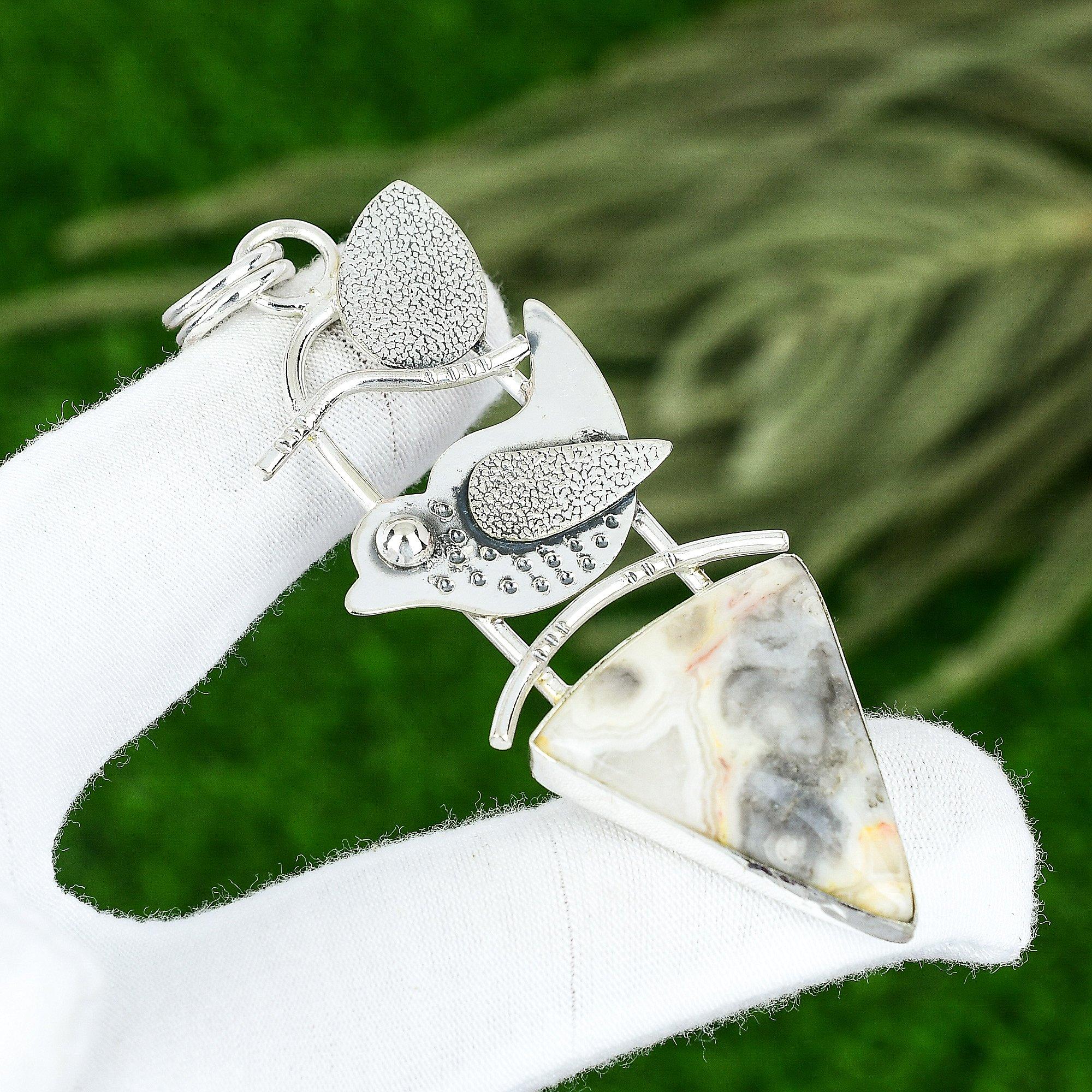 Свадебный подарок для нее Подвеска из серебра 925 пробы с натуральным мексиканским кружевным агатом Лагуна
Свадебный подарок для нее Подвеска из серебра 925 пробы с натуральным мексиканским кружевным агатом Лагуна