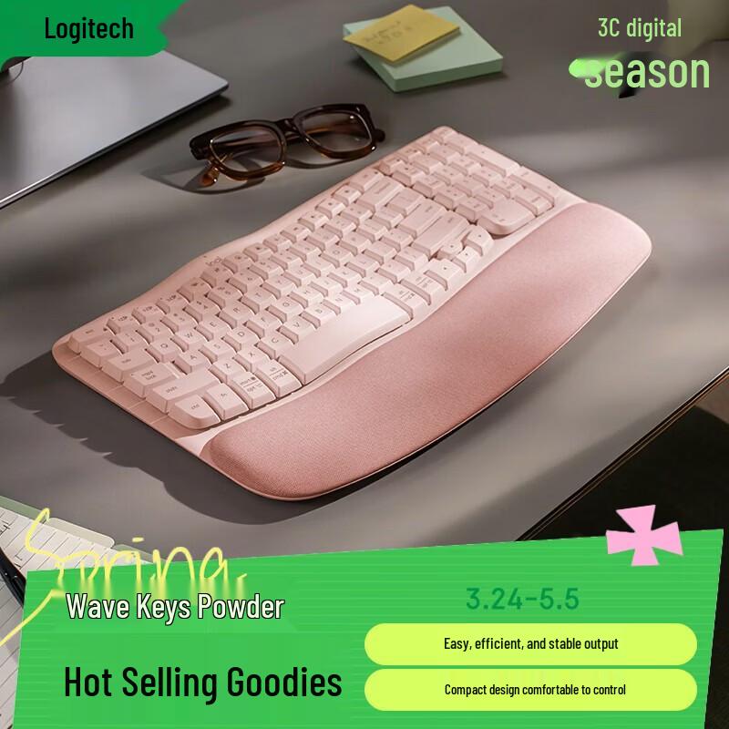 Logitech Wave Keys Ergonomic Wireless Keyboard
Logitech Wave Keys Ergonomic Wireless Keyboard