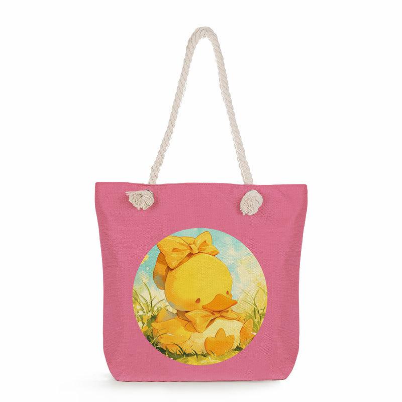 Multifunctional Little Yellow Duck Printed Thick Rope Shoulder Beach Bag 7583
Multifunctional Little Yellow Duck Printed Thick Rope Shoulder Beach Bag 7583
