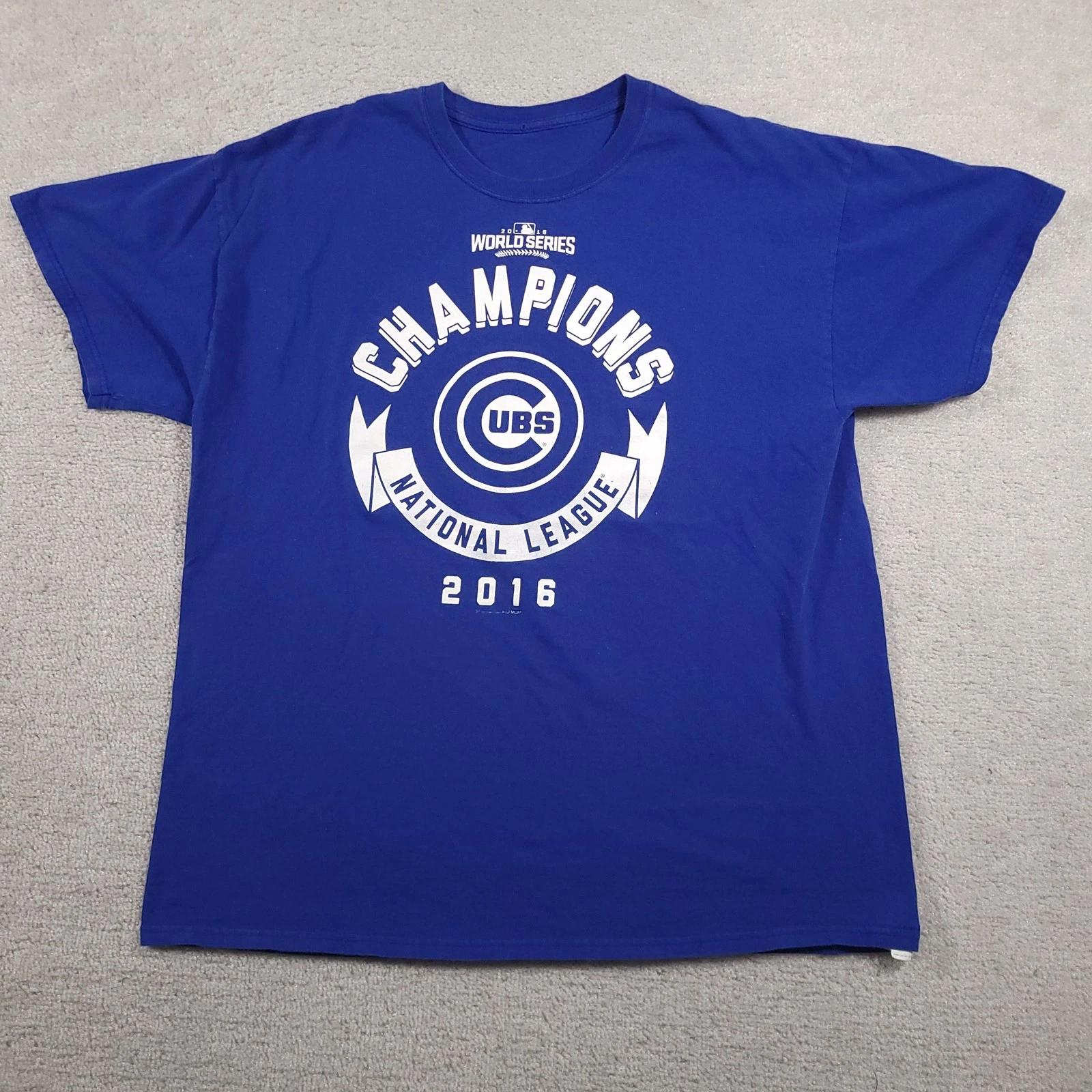 Chicago Cubs Shirt Mens XL Blue MLB Baseball 2016 World Series Champions Tee 100
Chicago Cubs Shirt Mens XL Blue MLB Baseball 2016 World Series Champions Tee 100