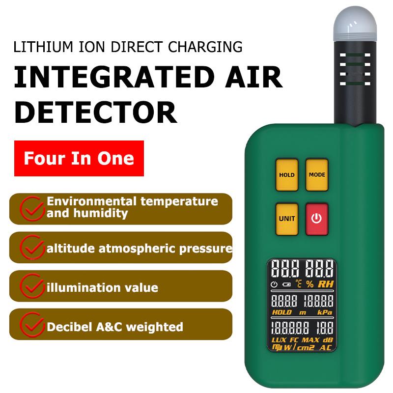 4-in-1 Comprehensive Tester Ambient Temperature Humidity Light Noise Altitude Tester Home Illuminance Meter Digital Barometer
4-in-1 Comprehensive Tester Ambient Temperature Humidity Light Noise Altitude Tester Home Illuminance Meter Digital Barometer