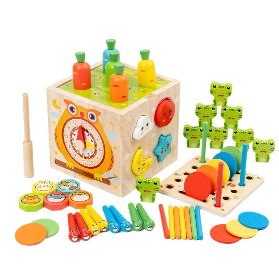 Kids Montessori Wooden Activity Cube Busy Box Educational Toy Shape Sorting Hammer Game Clock Learning Toddler Toy
Kids Montessori Wooden Activity Cube Busy Box Educational Toy Shape Sorting Hammer Game Clock Learning Toddler Toy