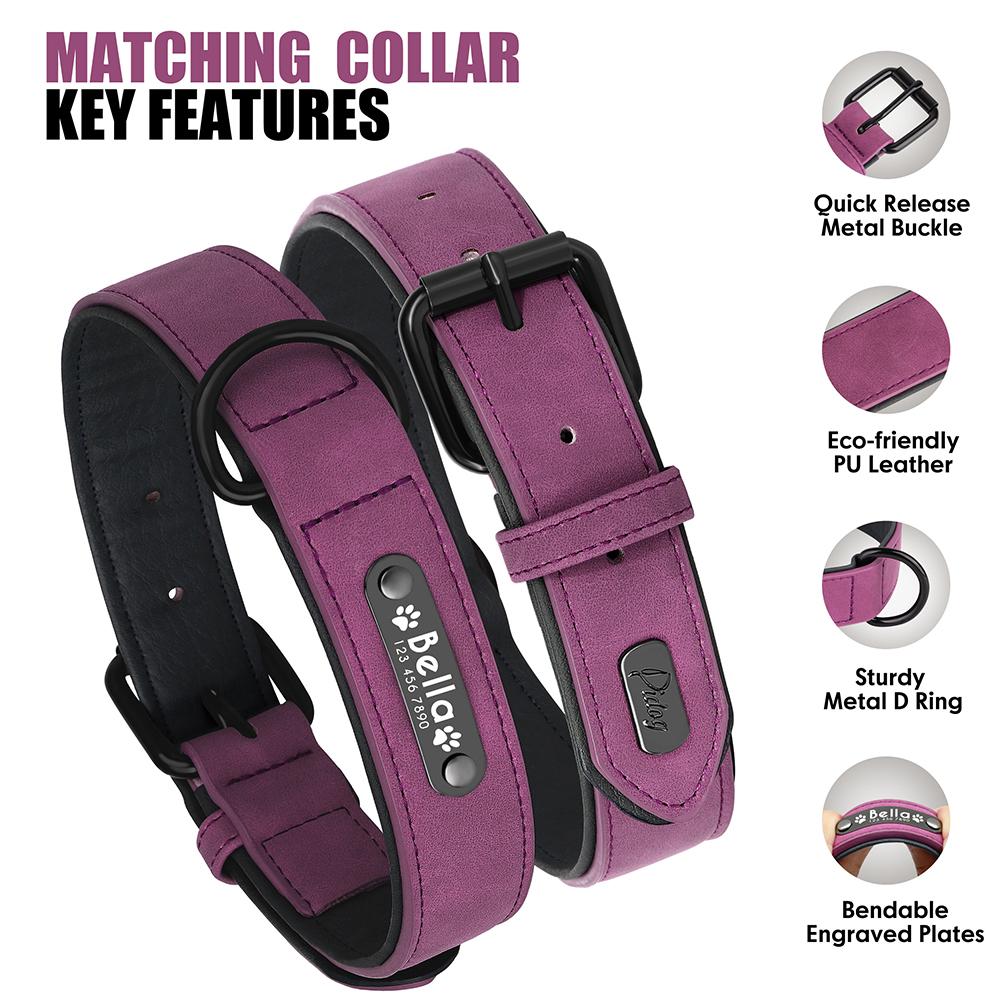 Personalized PU Leather Dog Collar Leash Set Soft Padded Dog Collars Engraved Pet ID Necklace With Lead For Small Large Dogs Pug S
Personalized PU Leather Dog Collar Leash Set Soft Padded Dog Collars Engraved Pet ID Necklace With Lead For Small Large Dogs Pug S