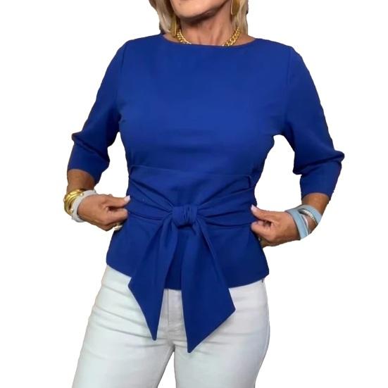 Women Tops Slim Fit Waist Three-Quarter Sleeve Summer Tops Pure Color S синий
Women Tops Slim Fit Waist Three-Quarter Sleeve Summer Tops Pure Color S синий
