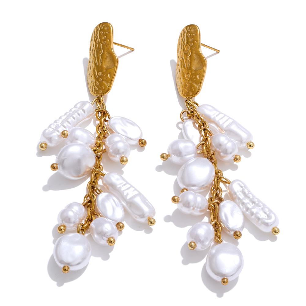 Yhpup Baroque Simulated Pearls Tassel Long Chain Drop Earrings Gold Color Stainless Steel Handmade Korean Daily Jewelry Women
Yhpup Baroque Simulated Pearls Tassel Long Chain Drop Earrings Gold Color Stainless Steel Handmade Korean Daily Jewelry Women