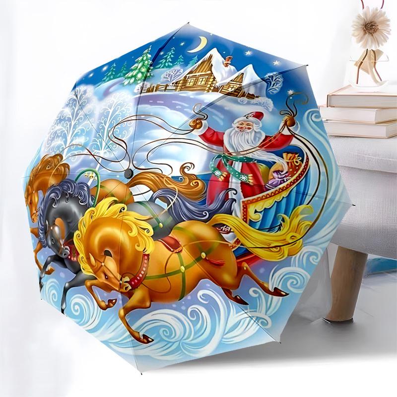 1pc Christmas Snow Globe with Santa Claus and Horses, Automatic Opening Umbrella, Portable Folding Design, 8-Bone Iron Frame, Outdoor Umbrella, Festiv
1pc Christmas Snow Globe with Santa Claus and Horses, Automatic Opening Umbrella, Portable Folding Design, 8-Bone Iron Frame, Outdoor Umbrella, Festiv