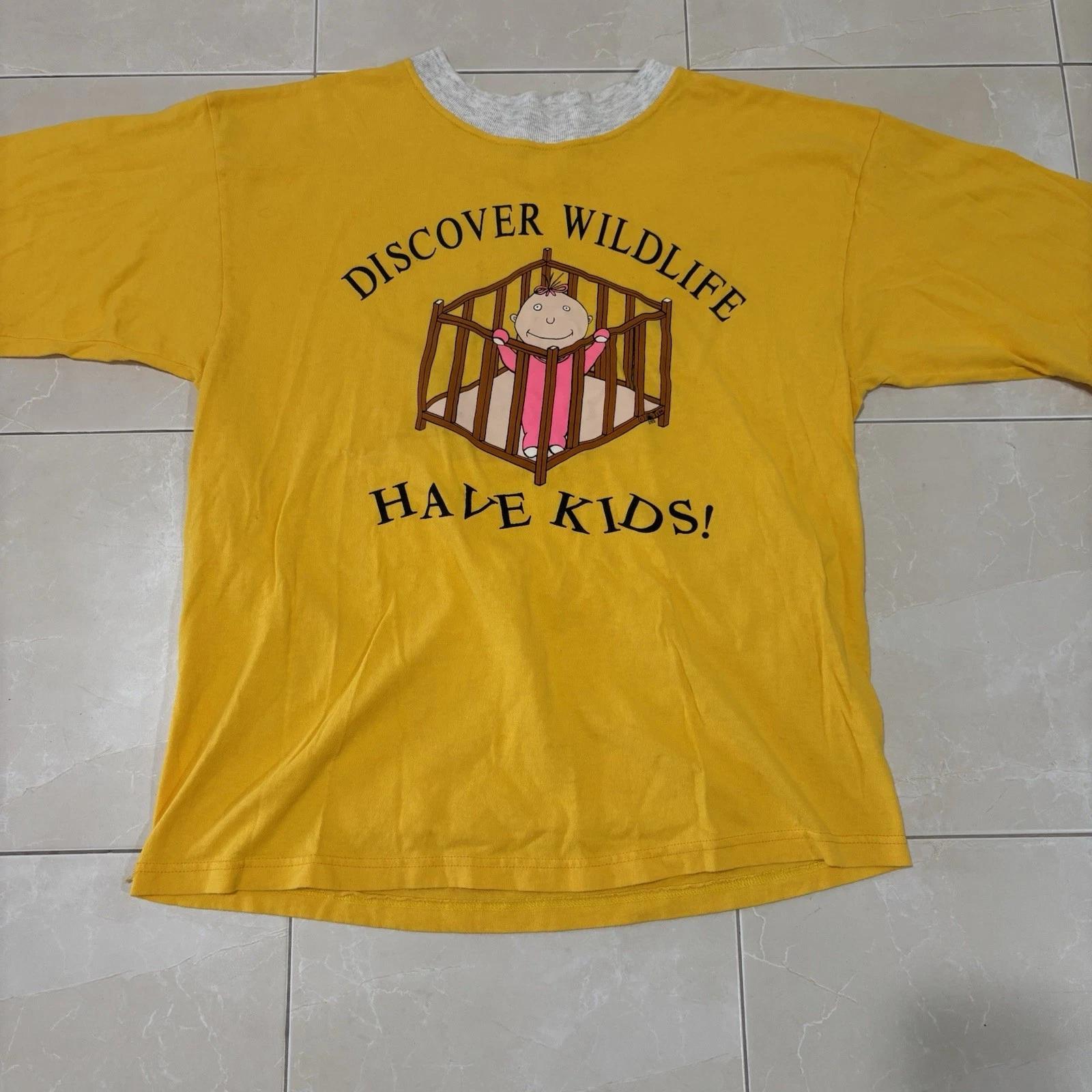 Vintage 80s T Shirt Funny Comedy Wildlife Kids Humor Yellow Ringer Mens Large M
Vintage 80s T Shirt Funny Comedy Wildlife Kids Humor Yellow Ringer Mens Large M