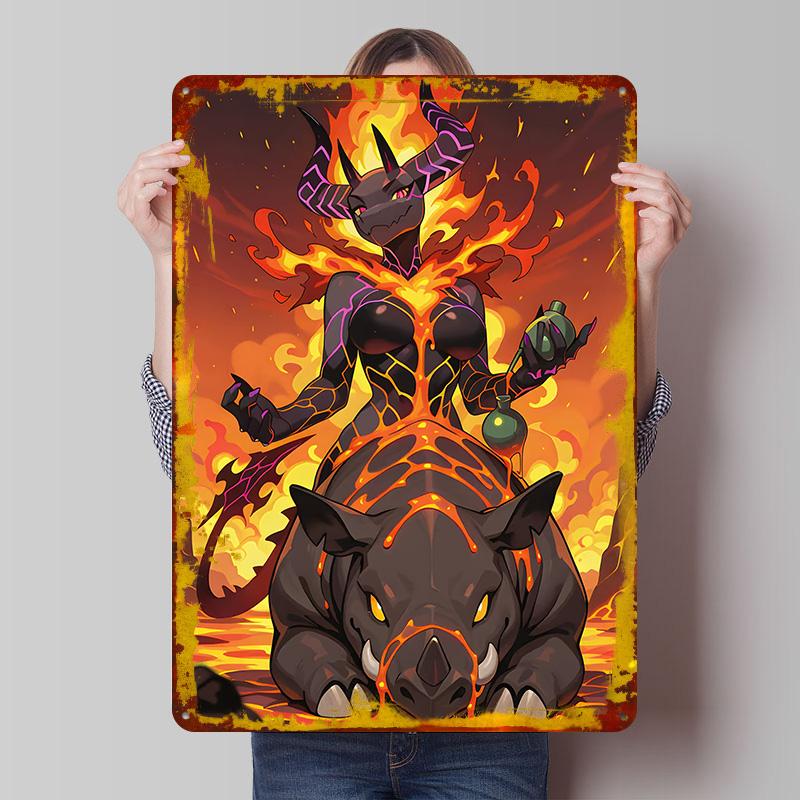 Lava Demon Riding Rhino Metal Poster Customized Wall Art Retro Vintage Tinplate Signs for Coffee Bar Accessories Desk Decor Room 20x30cm(7.8x11.8inch)
Lava Demon Riding Rhino Metal Poster Customized Wall Art Retro Vintage Tinplate Signs for Coffee Bar Accessories Desk Decor Room 20x30cm(7.8x11.8inch)