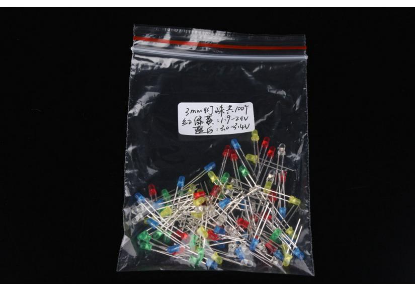 100-Piece LED Lamp Beads 3MM & 5MM Set - Red, Green, Blue, Yellow, White
100-Piece LED Lamp Beads 3MM & 5MM Set - Red, Green, Blue, Yellow, White