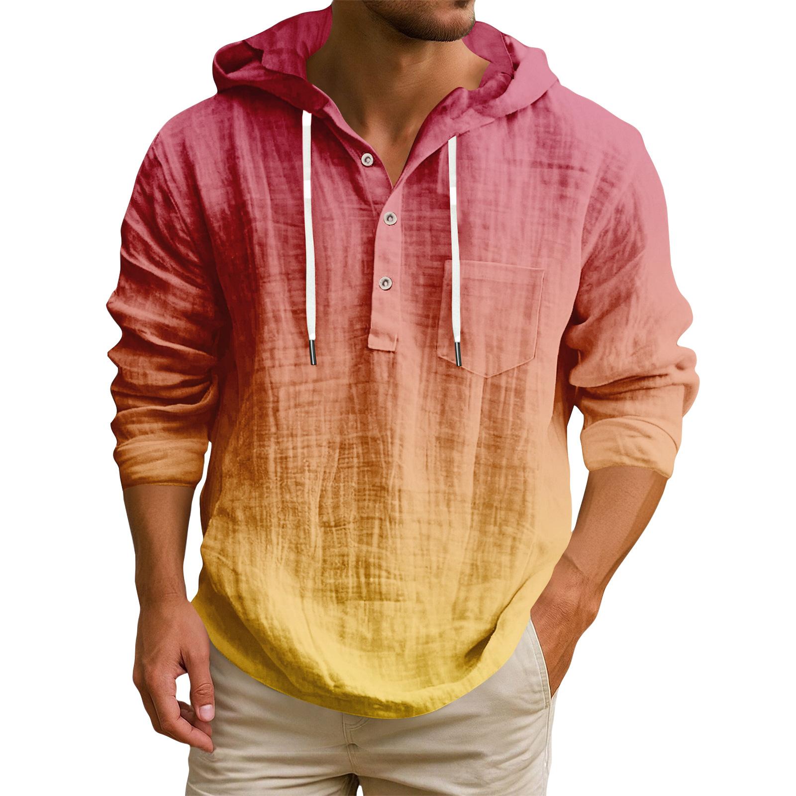 Мужская футболка с капюшоном градиентного цвета из хлопка и льна, мужской повседневный топ с длинным рукавом L оранжевый
Мужская футболка с капюшоном градиентного цвета из хлопка и льна, мужской повседневный топ с длинным рукавом L оранжевый