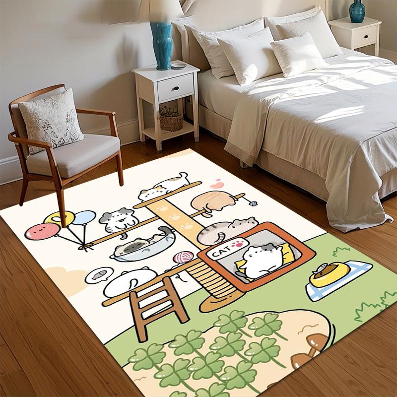 Home Carpet Cute Cat Playground Entry Door Mat Non-Slip Washable Rugs for Bedroom Cream & Green Cat Design Playful Entryways Rug 40x60CM
Home Carpet Cute Cat Playground Entry Door Mat Non-Slip Washable Rugs for Bedroom Cream & Green Cat Design Playful Entryways Rug 40x60CM