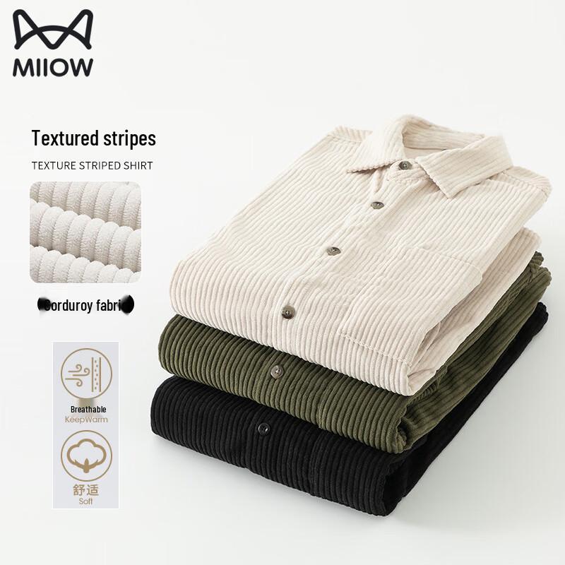 MiiOW Men s Corduroy Long-Sleeve Casual Shirt L
MiiOW Men s Corduroy Long-Sleeve Casual Shirt L