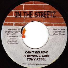 7inch Record TONY REBEL - Can t Believe NONE In The Streetz 1999 Jamaica Reggae, Ska & Dub Used
7inch Record TONY REBEL - Can t Believe NONE In The Streetz 1999 Jamaica Reggae, Ska & Dub Used