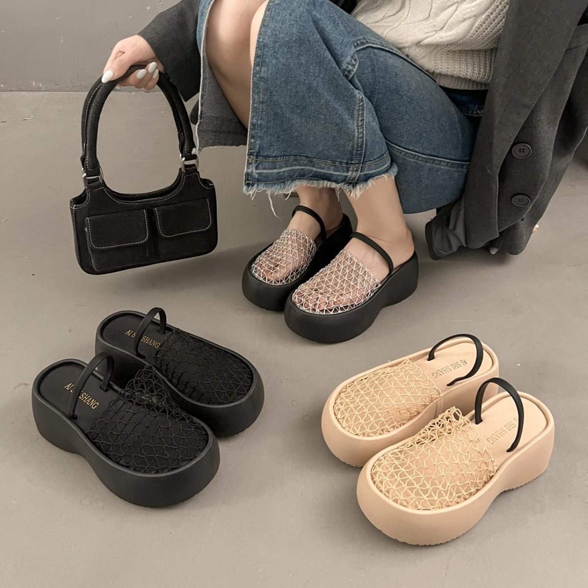 Summer European and American new fashion bag head slippers wear thick-soled hollow breathable mesh shoes women s sandals 35
Summer European and American new fashion bag head slippers wear thick-soled hollow breathable mesh shoes women s sandals 35