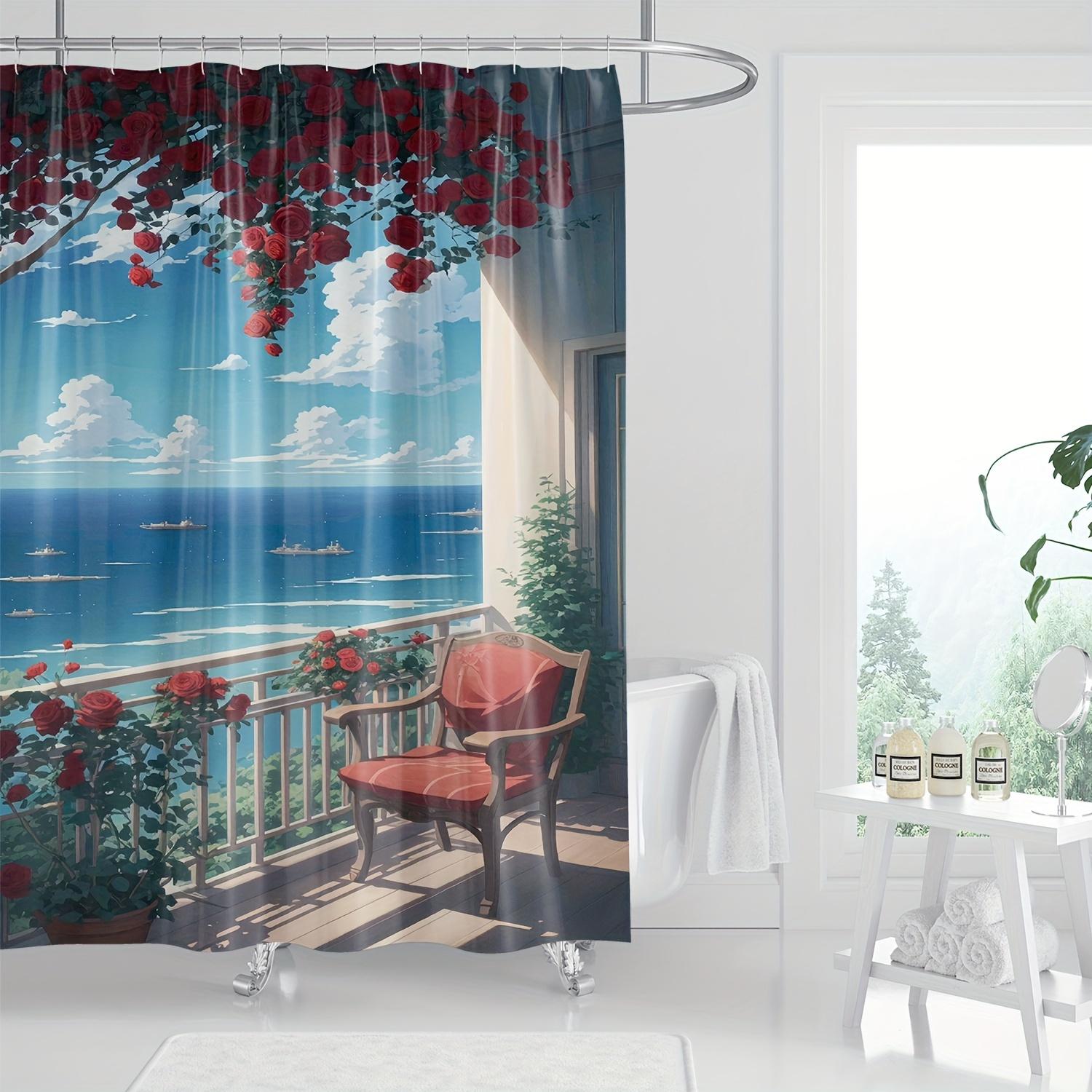 Coastal Vibes Shower Curtain, Water-Resistant Polyester,Machine Washable,Ocean & Red Flowers Print,Hooks Included,All-Season Use W60H190(CM)-1 Pcs
Coastal Vibes Shower Curtain, Water-Resistant Polyester,Machine Washable,Ocean & Red Flowers Print,Hooks Included,All-Season Use W60H190(CM)-1 Pcs