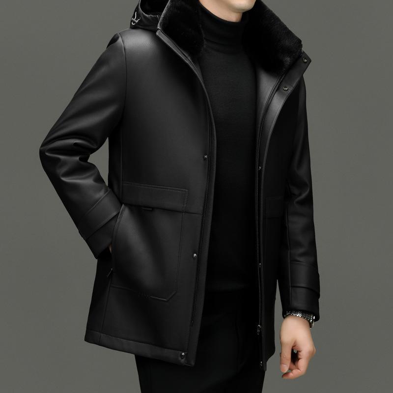 Genuine leather men s thickened winter fur coat middle-aged dad s gold mink fur liner removable coat 195
Genuine leather men s thickened winter fur coat middle-aged dad s gold mink fur liner removable coat 195