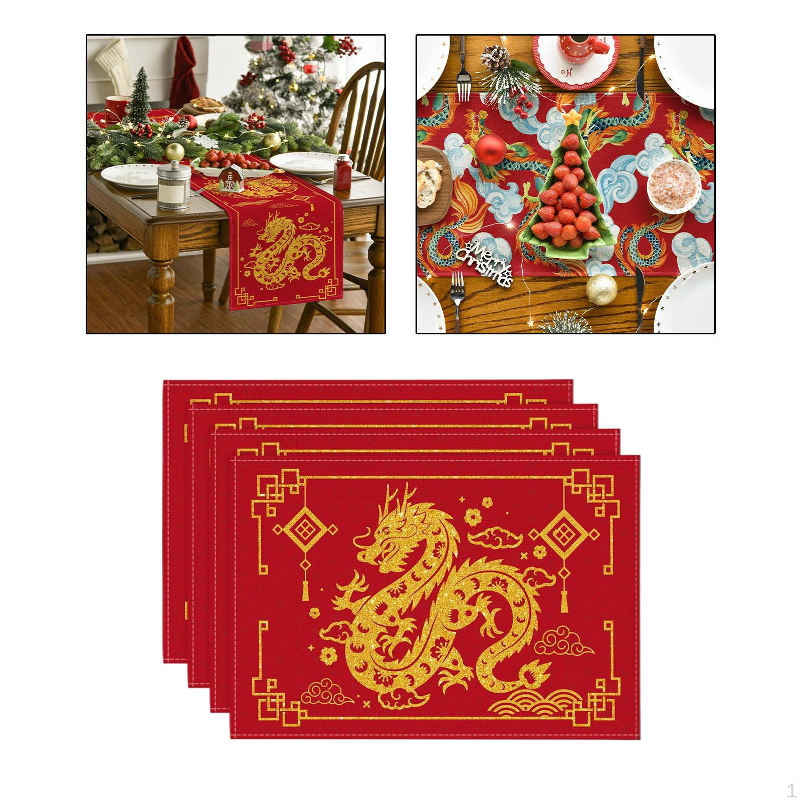 Chinese Year Placemats Lunar Table Decoration 4 Pieces 11.8x17.7 inch Mats for Red Gold
Chinese Year Placemats Lunar Table Decoration 4 Pieces 11.8x17.7 inch Mats for Red Gold