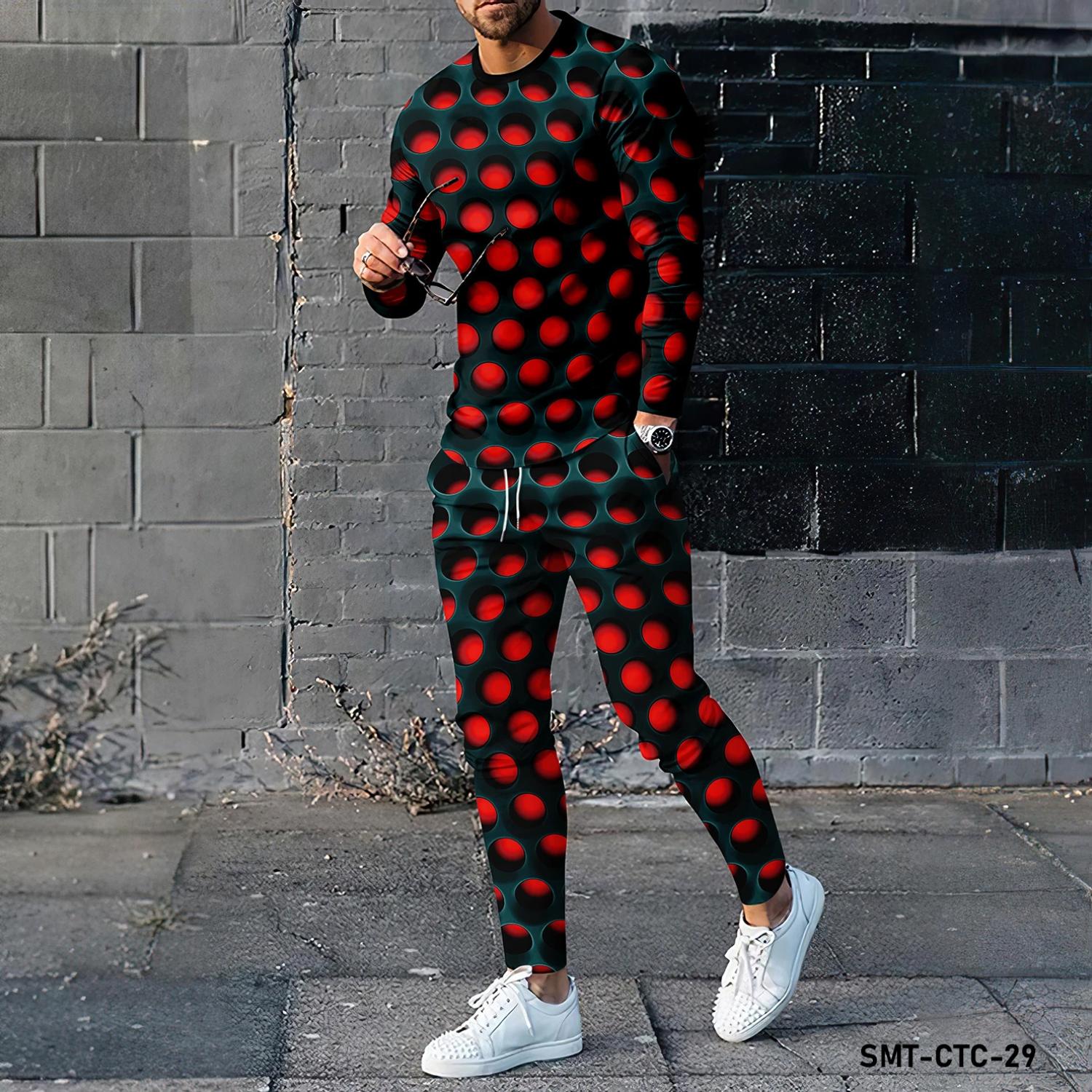 Colorful circular pattern 3D printing new men s long sleeved T-shirt and pants set fashion clothing sportswear two-piece set
Colorful circular pattern 3D printing new men s long sleeved T-shirt and pants set fashion clothing sportswear two-piece set