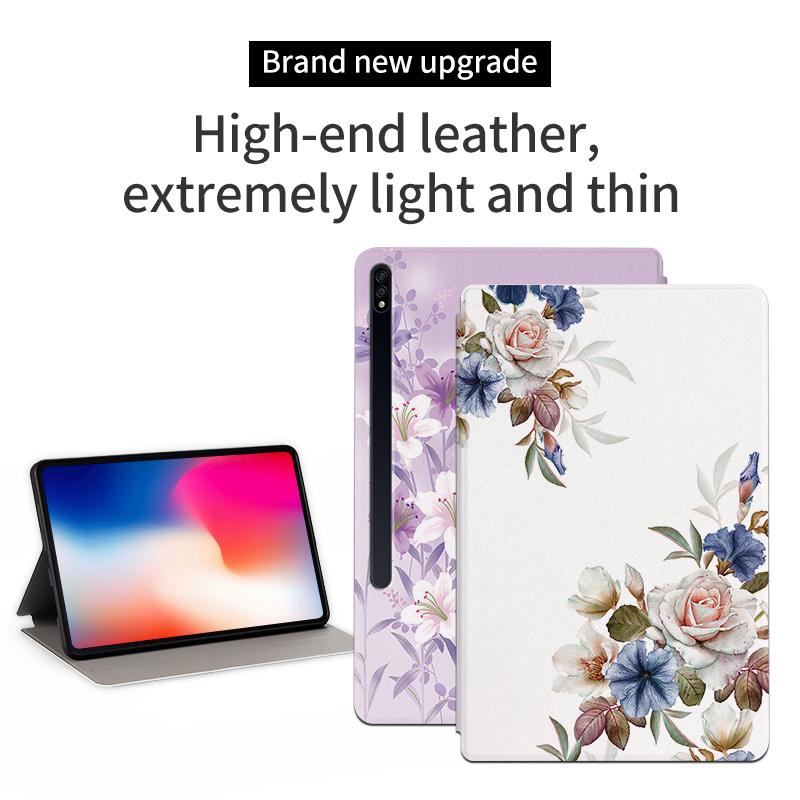 For Samsung Galaxy Tab S7 FE/S7+ SM-T970/S8+ All-around Protection Flower Pattern Printed Tablet Case Anti-fall Leather+TPU Cover with Stand Gardenias
For Samsung Galaxy Tab S7 FE/S7+ SM-T970/S8+ All-around Protection Flower Pattern Printed Tablet Case Anti-fall Leather+TPU Cover with Stand Gardenias