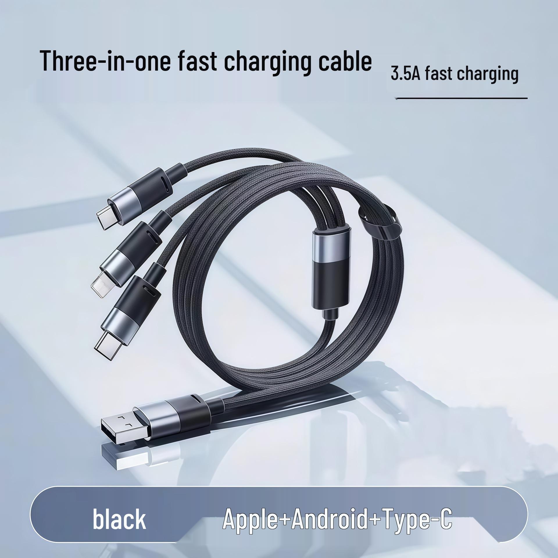 100W Blue 3-in-1 Fast Charging Data Cable for Apple, Huawei, and Android (Type-C)
100W Blue 3-in-1 Fast Charging Data Cable for Apple, Huawei, and Android (Type-C)