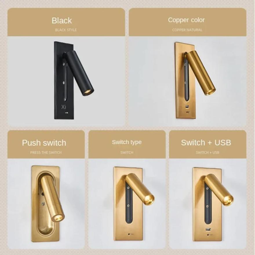 Modern LED Wall Lamp Embedded Wall Lamp Bedroom Bedside Living Room Study Indoor Reading Light Black/copper with USB Interface warm light-3000K
Modern LED Wall Lamp Embedded Wall Lamp Bedroom Bedside Living Room Study Indoor Reading Light Black/copper with USB Interface warm light-3000K