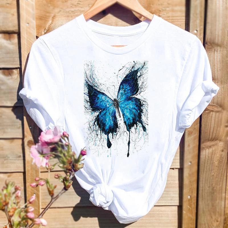 Cartoon Short Sleeve Summer Shirt Print Tshirts Female T-Shirt Women Butterfly Trend Cute Fashion Graphic T Top S
Cartoon Short Sleeve Summer Shirt Print Tshirts Female T-Shirt Women Butterfly Trend Cute Fashion Graphic T Top S