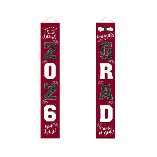 1 Pair 2026 Graduation Decoration Class of 2026 Congrats Grad Door Sign Indoor Outdoor Front Door Porch Hanging Banner for Graduation Party Supplies J
1 Pair 2026 Graduation Decoration Class of 2026 Congrats Grad Door Sign Indoor Outdoor Front Door Porch Hanging Banner for Graduation Party Supplies J
