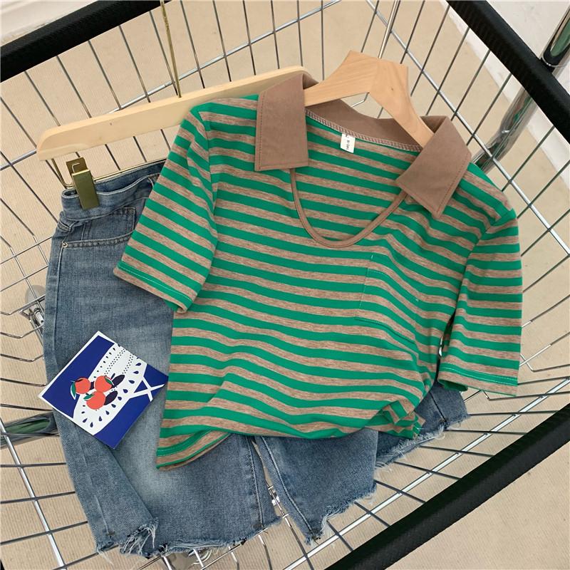 Physical Striped Polo Shirt Slim-Fit Striped Short Sleeve T-Shirt Women s Sexy Short Top XL зелений
Physical Striped Polo Shirt Slim-Fit Striped Short Sleeve T-Shirt Women s Sexy Short Top XL зелений