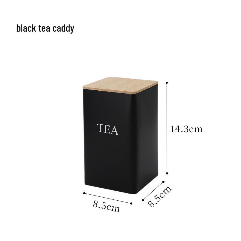 Минималистичная бамбуковая крышка, кованая железная банка для чая и стеклянная банка для хранения