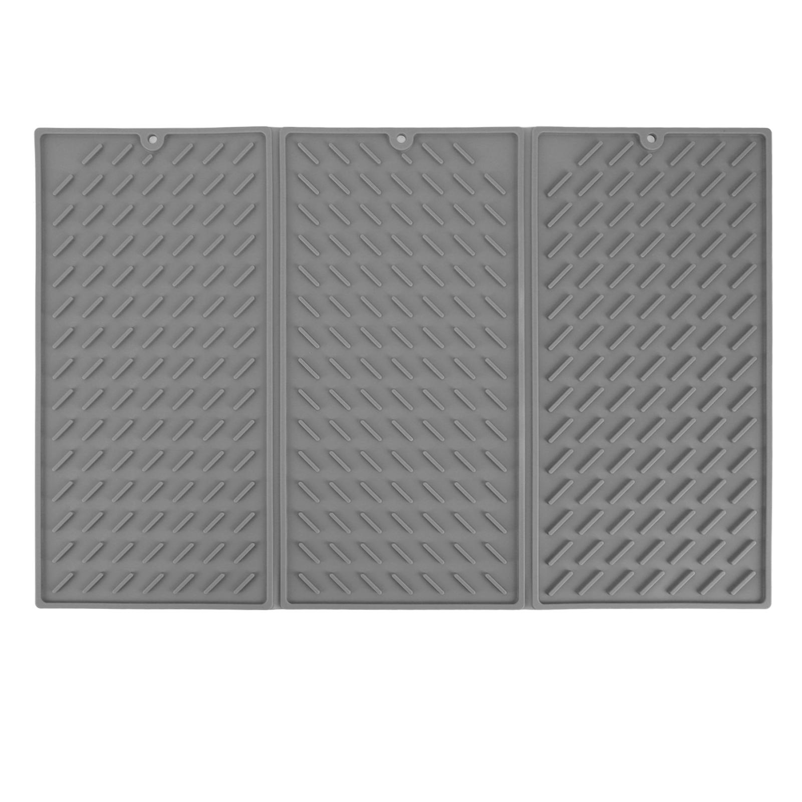 3 Fold Counter Foldable Drying Mat Silicone Fast Drying Waterproof Reusable Drying Kitchen Mat for Gray
3 Fold Counter Foldable Drying Mat Silicone Fast Drying Waterproof Reusable Drying Kitchen Mat for Gray