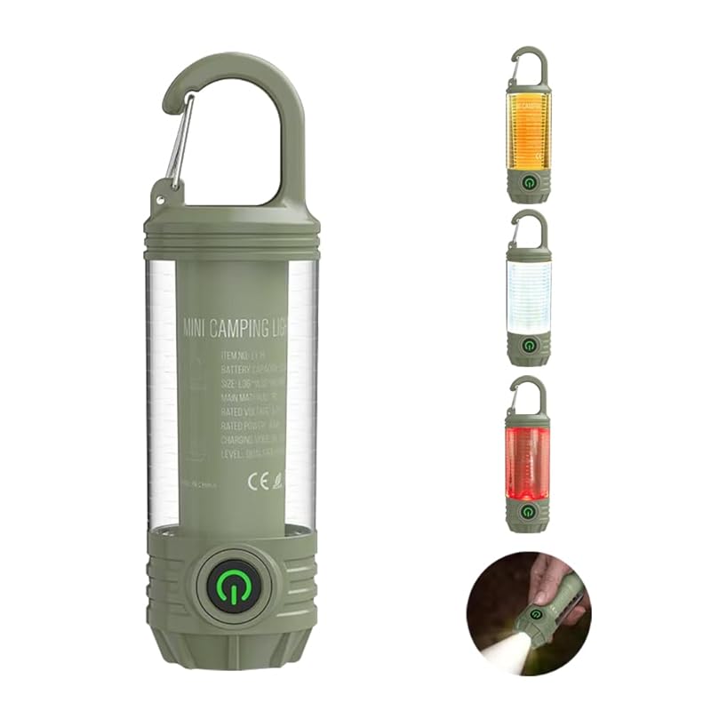 YZYOE Rechargeable LED Mini Camping Flashlight, Portable Outdoor Lamp with Hook, White Warm Light and Red Light, 6 Different Modes, with Signal Flash.
YZYOE Rechargeable LED Mini Camping Flashlight, Portable Outdoor Lamp with Hook, White Warm Light and Red Light, 6 Different Modes, with Signal Flash.