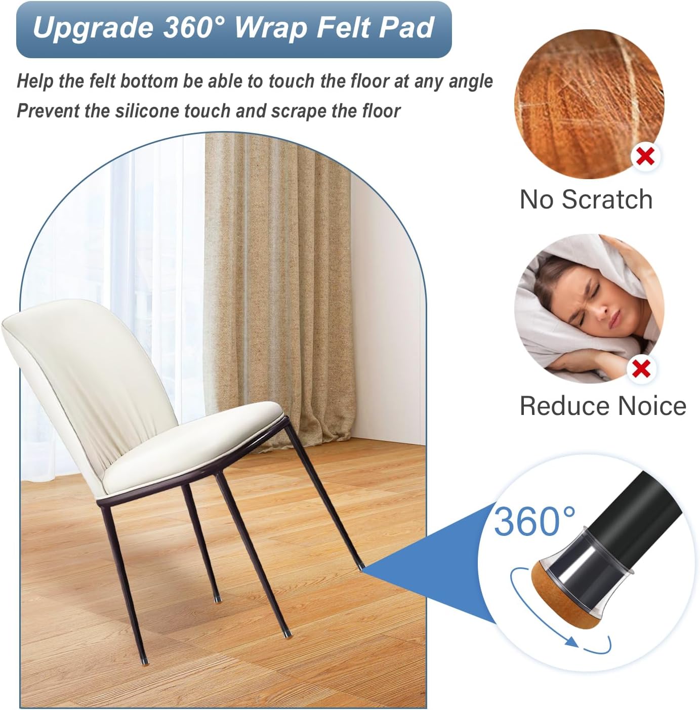 16Pcs Chair Leg Floor Protectors for Hardwood Floors Felt Furniture Pads Silicone Caps Reduce Noise 16 Pcs
16Pcs Chair Leg Floor Protectors for Hardwood Floors Felt Furniture Pads Silicone Caps Reduce Noise 16 Pcs