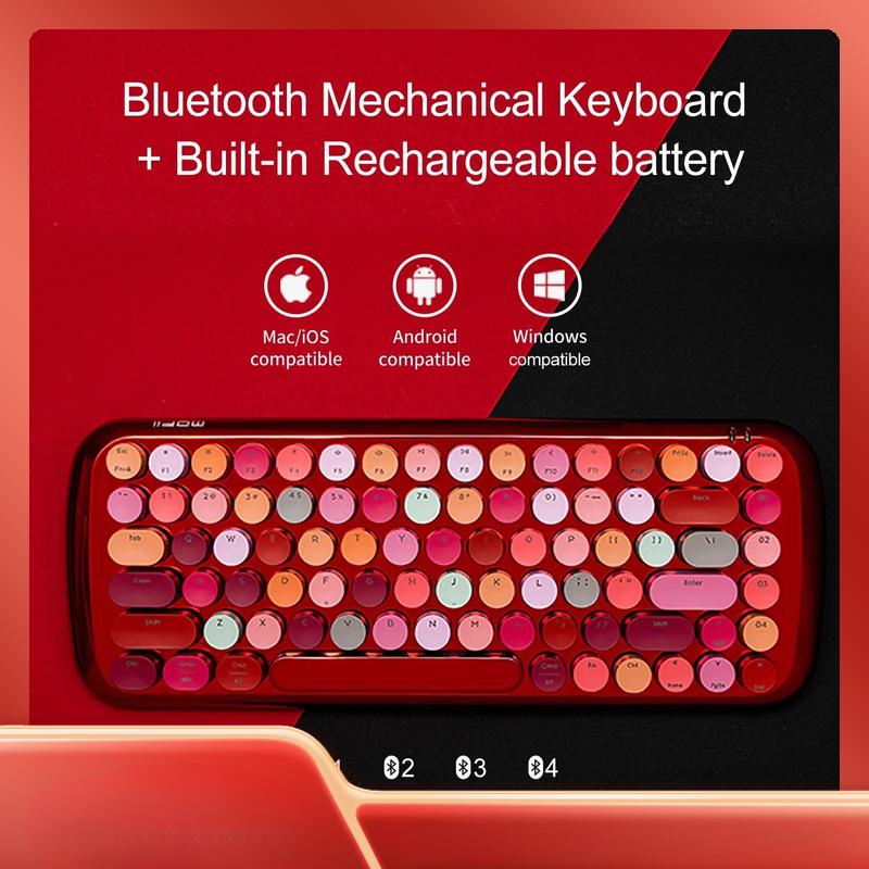Механическая Bluetooth-клавиатура LUSC, методы Bluetooth и проводного подключения, освещение и зарядка, для планшетов, настольных компьютеров, ноутбуков Lusc Red(Green Shaft)
Механическая Bluetooth-клавиатура LUSC, методы Bluetooth и проводного подключения, освещение и зарядка, для планшетов, настольных компьютеров, ноутбуков Lusc Red(Green Shaft)