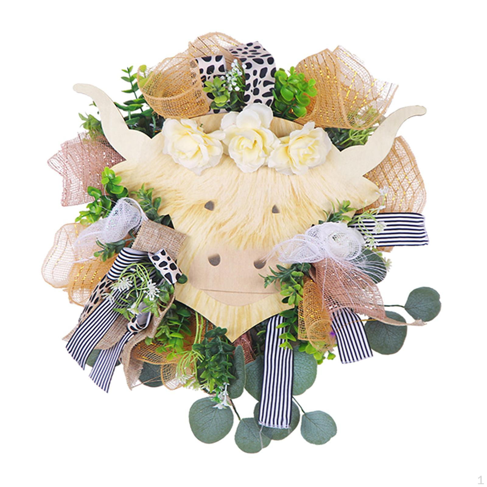 Highland Cow Wreath Artificial Door Hanging Christmas Wall Green Leaves Floral
Highland Cow Wreath Artificial Door Hanging Christmas Wall Green Leaves Floral