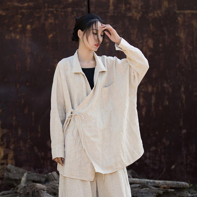 Women s Zen Tea Ceremony Lapel Cardigan - Autumn Cotton & Linen Tie-up Top, New Chinese National Style XX-Large
Women s Zen Tea Ceremony Lapel Cardigan - Autumn Cotton & Linen Tie-up Top, New Chinese National Style XX-Large