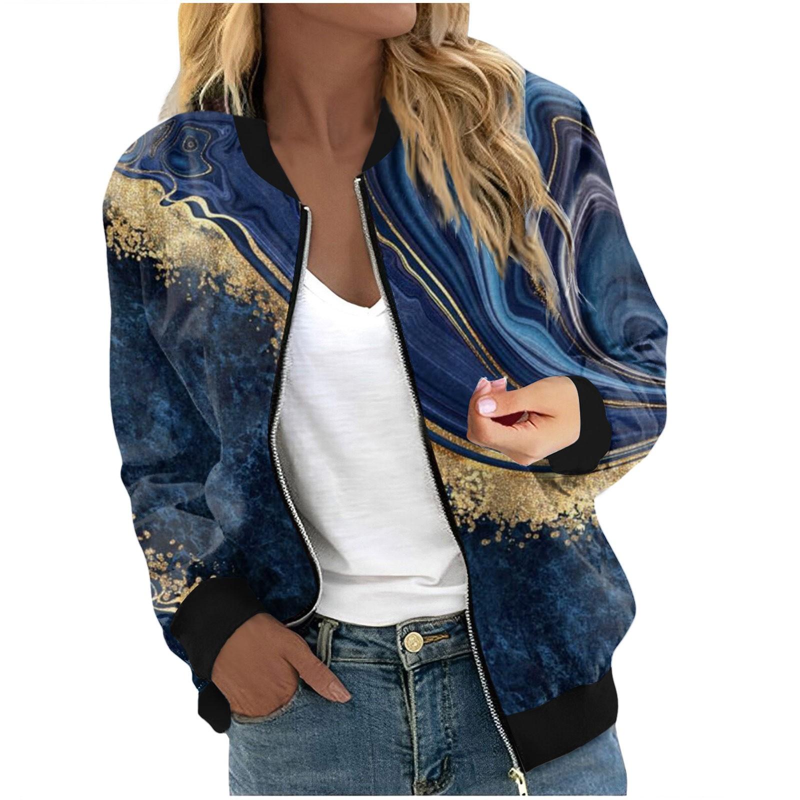 Куртки для женщин, легкие укороченные куртки с длинным рукавом на молнии, модная верхняя одежда с принтом, повседневные стеганые куртки с карманами L
Куртки для женщин, легкие укороченные куртки с длинным рукавом на молнии, модная верхняя одежда с принтом, повседневные стеганые куртки с карманами L